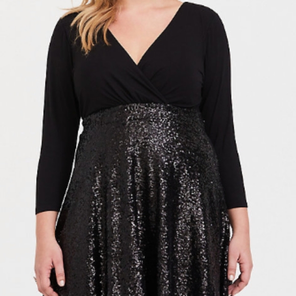 Prom Dress Torrid Black Sequin Dress Sequin Wrap Long Torrid Black Sequin  Dress Plus Size Black